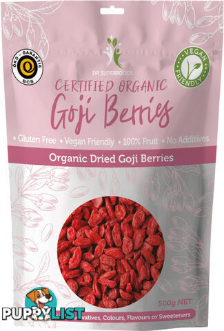 Dr Superfoods Organic Dried Goji Berries 500g - Dr Superfoods - 0094922554659