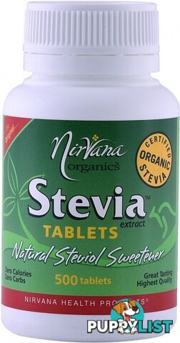 Nirvana Organics Stevia Tablets 500's - Nirvana Organics - 9338196000278