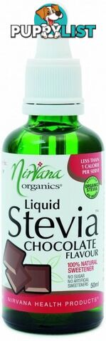 Nirvana Organics Chocolate Flavour Stevia Liquid 50ml - Nirvana Organics - 9338196000650