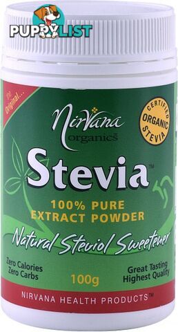 Nirvana Organics Stevia Pure Extract Powder 100gm - Nirvana Organics - 9338196000285