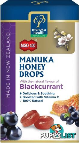 Manuka Health MGO 400+ Manuka Honey Drops Blackcurrant Lozenges 15s - Manuka Health - 9421023628797