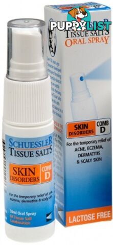 Schuessler Tissue Salts Oral Spray Comb D - Skin Disorders 30ml - Martin & Pleasance - 9324294001026