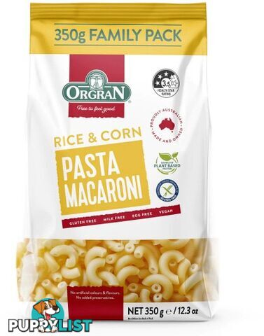 Orgran Rice & Corn Macaroni Pasta  350g - Orgran - 720516026218