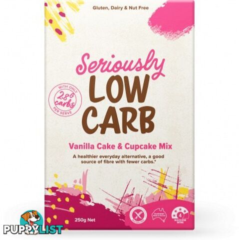 Seriously Low Carb Vanilla Cake & Cupcake Mix  250g - Well & Good - 9337096101139