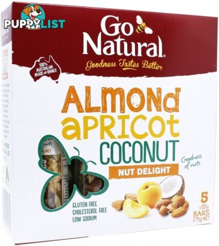 Go Natural Almond Apricot Coconut Nut Delight Bars  5x35g - Go Natural - 9310846152131