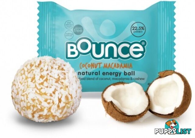 Bounce Coconut Macadamia Balls  12x40g - Bounce - 9335805000384