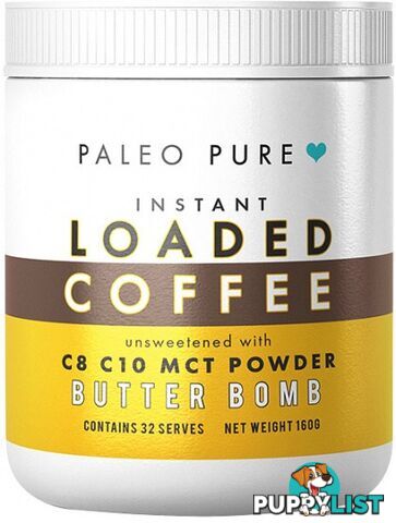 Paleo Pure Loaded Instant Coffee Butter Bomb 160g - Paleo Pure - 9354604000432