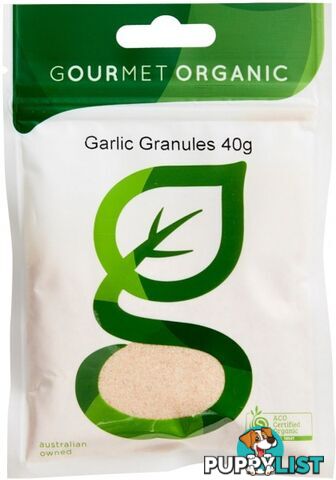 Gourmet Organic Garlic Granules 40g Sachet x 1 - Gourmet Organic Herbs - 9332974001006