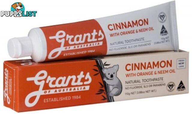 Grants Natural Toothpaste Cinnamon 110g - Grants - 9312812001009