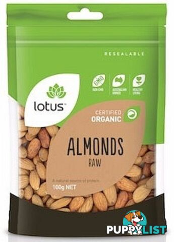 Lotus Organic Raw Almonds  100g - Lotus - 9317127007470