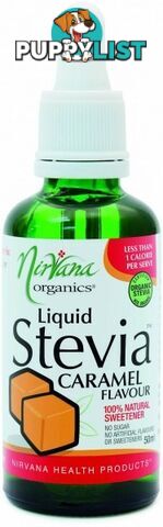 Nirvana Organics Caramel Flavour Stevia Liquid 50ml - Nirvana Organics - 9338196000643