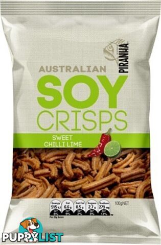 Piranha Soy Crisps Sweet Chilli Lime 100g - Piranha - 9311796531021