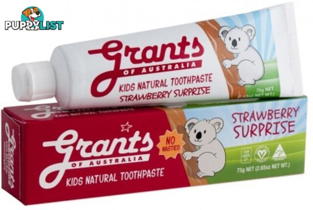 Grants Kids Natural Toothpaste Strawberry Surprise 75g - Grants - 9312812002105