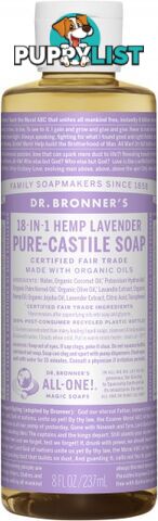 Dr Bronner's Pure Castile Liquid Soap Lavender 237ml - Dr Bronner's - 018787774083