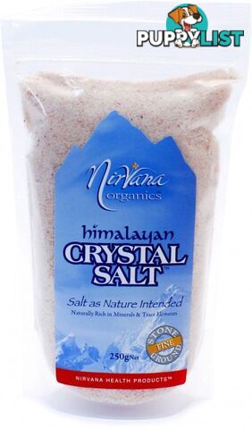 Nirvana Himalayan Crystal Salt Fine Stand Up Pouch 250gm - Nirvana Organics - 9338196000391