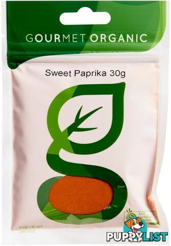 Gourmet Organic Paprika Sweet 30g Sachet x 1 - Gourmet Organic Herbs - 9332974001013