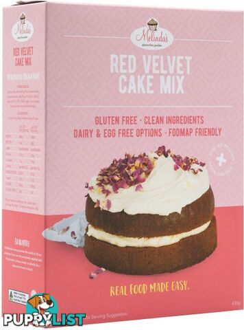 Melindas Gluten Free Red Velvet Cake 430g - Melindas Gluten Free Goodies - 9340527000444