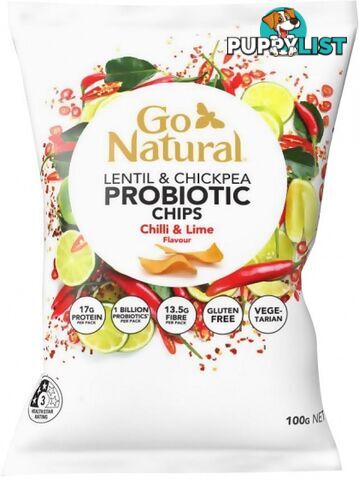 Go Natural HiProtein Probiotic Chips Chilli & Lime Flavour 100g - Go Natural - 9310846501397