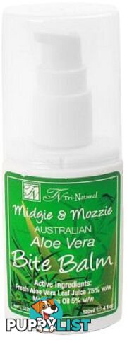 Tri-Natural Midgie & Mossie Australian Aloe Vera Bite Balm 120ml - Tri-Natural - 9333005004225