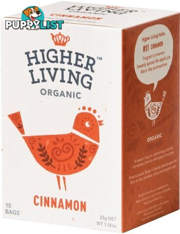 Higher Living Organic Cinnamon Tea 15Teabags - Higher Living - 5060319120023