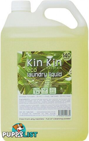 Kin Kin Naturals Eco Laundry Liquid Eucalypt & Lemon Myrtle 5L - Kin Kin Naturals - 9379450492330