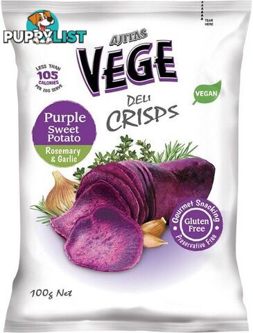 Vege Chips Vege Deli Crisps Purple Sweet Potato 6x100g - Vege Chips - 9315991023671