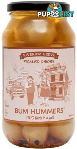 Riverina Grove Bum Hummers Pickled Onions  500g - Riverina Grove - 9326142000991