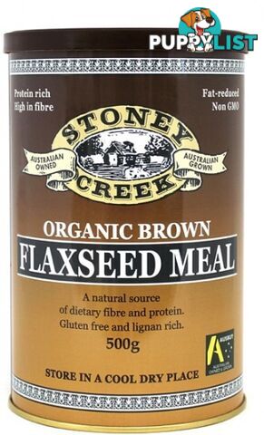 Stoney Creek Organic Brown Flaxseed Meal Can 500g - Stoney Creek - 9322428002925