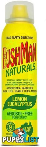 Bushman Naturals Lemon Eucalyptus Aerosol-Free Insect Repellent Pump Spray 145ml - Bushman Naturals - 9317934001678