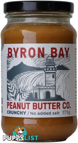 Byron Bay Peanut Butter Crunchy Unsalted  375g - Byron Bay Peanut Butter Co - 9350936000072