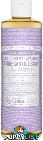 Dr Bronner's Pure Castile Liquid Soap Lavender 473ml - Dr Bronner's - 018787764169