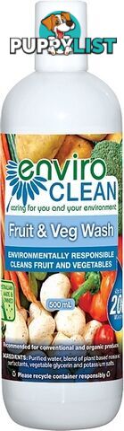 Enviro Clean Fruit & Vege Wash 500ml - Enviro Care - 9325937000918