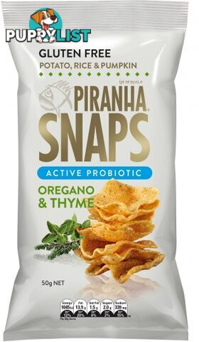 Piranha Snaps Probiotics Oregano & Thyme  12x50g - Piranha - 9311796502014