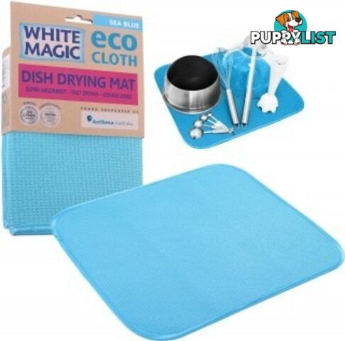 White Magic Eco Cloth Dish Drying Mat Sea Blue - White Magic - 9333544000818