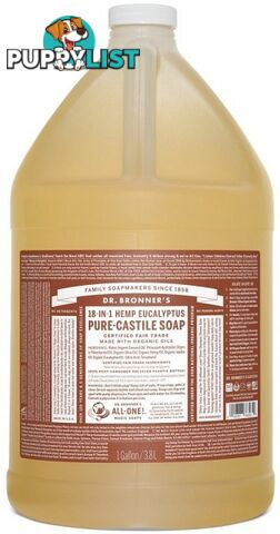 Dr Bronner's Pure Castile Liquid Soap Eucalyptus 3.78L - Dr Bronner's - 018787763650