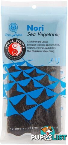 Spiral Nori Sea Vegetable (10 Sheets)  25g - Spiral Foods - 9312336015704