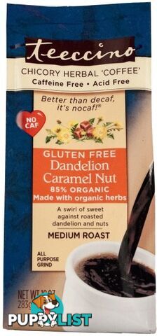 Teeccino Dandelion Caramel Nut Chicory Herbal Coffee 284g - Teeccino Caffeine Free - 795239832200