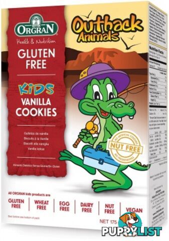 Orgran Kids Outback Animals Vanilla Cookies 175g - Orgran - 720516021572