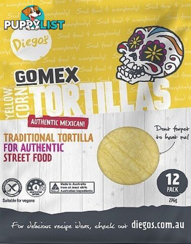 Diego's GoMex Yellow Corn Tortilla 12Pack  (276g) - Diego's - 9320895001410