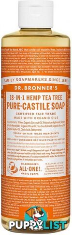 Dr Bronner's Pure Castile Liquid Soap Tea Tree 473ml - Dr Bronner's - 018787769164