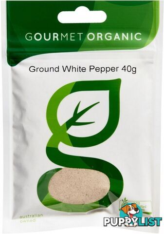 Gourmet Organic Pepper White Ground 40g Sachet x 1 - Gourmet Organic Herbs - 9332974000344