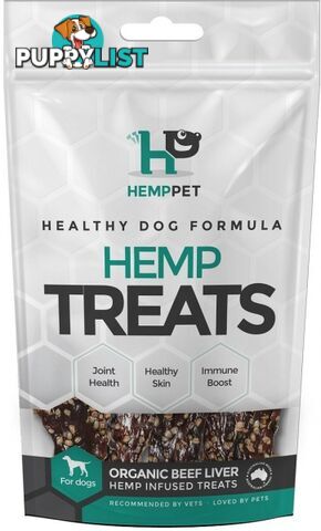 Hemp Pet Vitality Support Healthy Bites Organic Beef Liver Hemp Infused Treats for Dogs 80g - Hemp Pet - 0019321314109