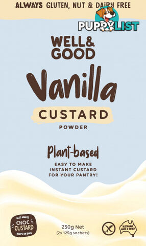 Well And Good Plant-Based Vanilla Custard Powder 2x125g Sachets - Well & Good - 9337096101023