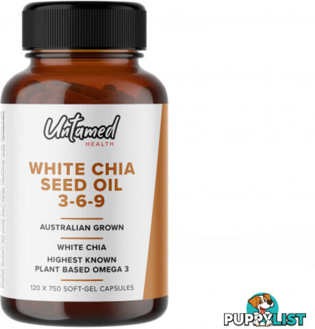 Untamed Health White Chia Seed Oil 3-6-9 120 Softgel caps - Untamed Health - 9325307000364