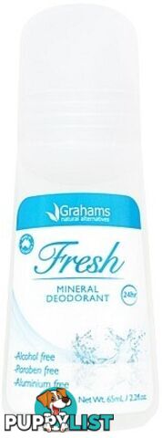 Grahams Fresh Mineral Deodorant Roll On 65ml - Grahams - 9332996000537