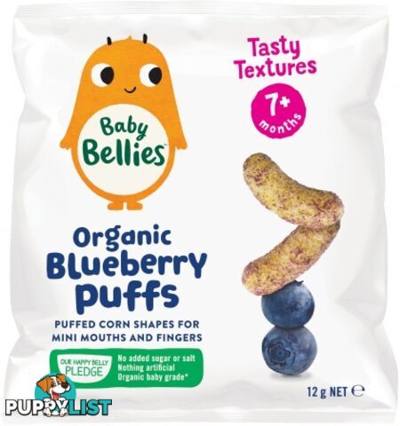 Little Bellies Baby Bellies Organic Blueberry Puffs 12g - Little Bellies - 9337824001670