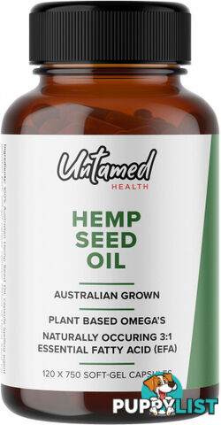 Untamed Health Hemp Seed Oil 120 Capsules - Untamed Health - 9325307000357