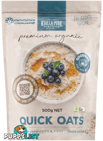 Kialla Organic Quick Oats 500g - Kialla Pure Organics - 9313958006088