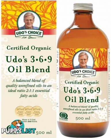 Udo's Choice Organic 3-6-9 Oil Blend 500ml - Udo's Choice - 061998079829