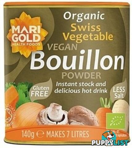 Marigold Organic Swiss Vegetable Bouillon Powder Reduced Salt (Grey) 140g - Marigold - 5016084235516